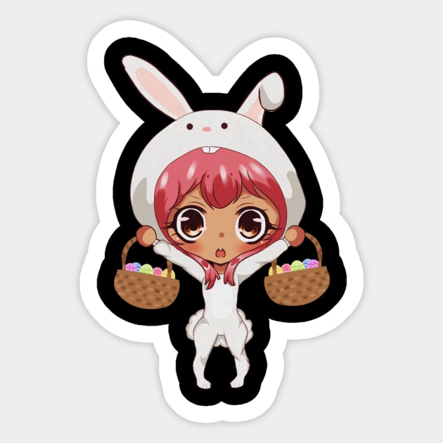 Funny Easter, Anime Rabbit Costume Sticker by logiamerch